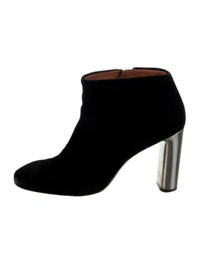 Pre-owned Celine Velvet Boots In Black