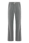 Celine Velvet Cotton Tracksuit Bottoms In Gray