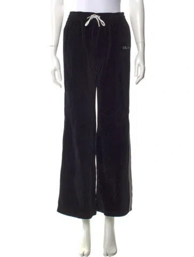 Pre-owned Celine Velvet Embroidered Accent Sweatpants