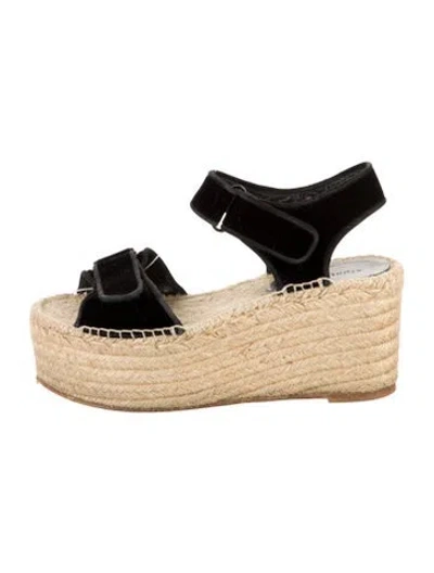 Pre-owned Celine Velvet Espadrilles In Black