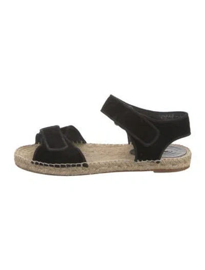 Pre-owned Celine Velvet Espadrilles In Black