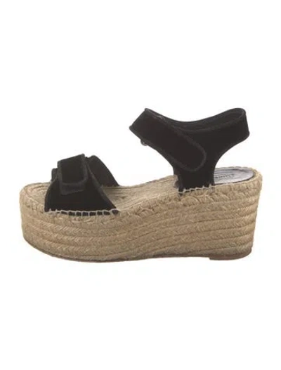 Pre-owned Celine Velvet Espadrilles In Black