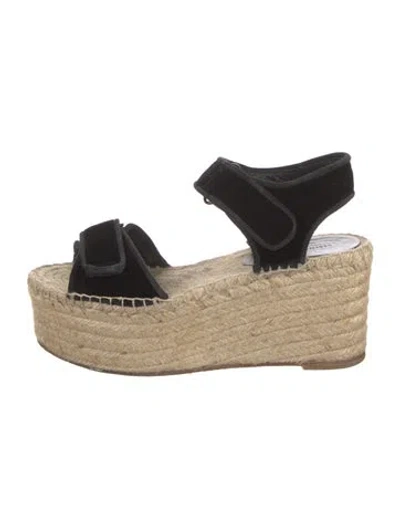 Pre-owned Celine Velvet Espadrilles In Black