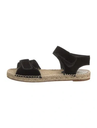 Pre-owned Celine Velvet Espadrilles In Black