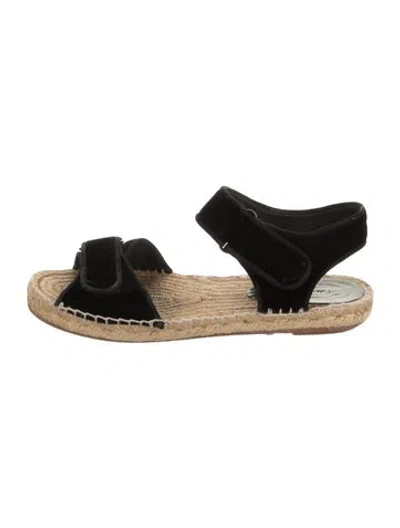 Pre-owned Celine Velvet Espadrilles In Black
