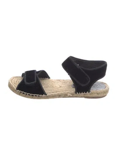 Pre-owned Celine Velvet Espadrilles In Blue
