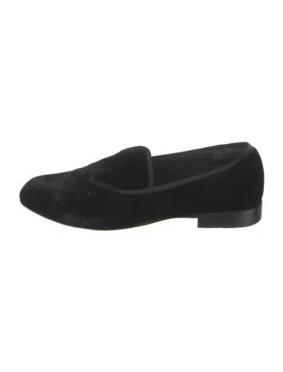 Pre-owned Celine Velvet Loafers In Black