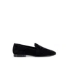 Celine Velvet Loafers With Embroidered Triomphe Logo Men In Black