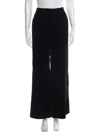 Pre-owned Celine Velvet Wide Leg Pants In Black