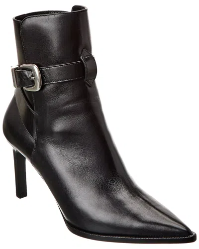 Celine Logo Clasp Pointed Boots In Black