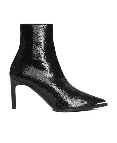 Celine Verneuil Pointed Short Boots In Black