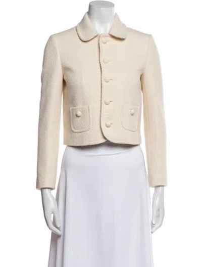 Pre-owned Celine Verneuil Tweed Evening Jacket W/ Tags In Neutral