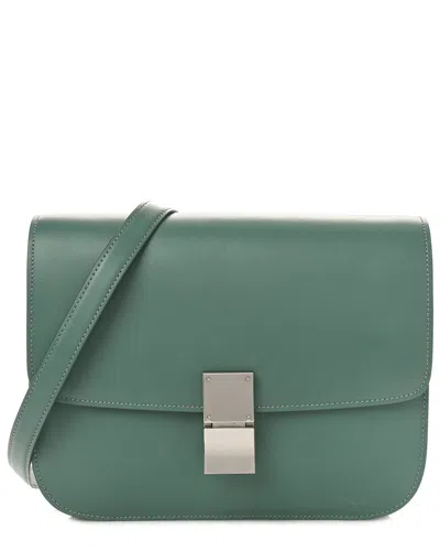 Celine Vert Jade Smooth Leather Medium Classic Box Flap Bag (authentic Pre-loved)