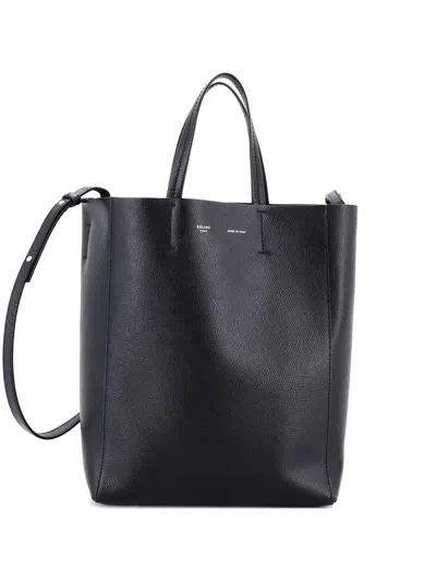 Pre-owned Celine Vertical Cabas Grained Calfskin Small Tote Bag In Black