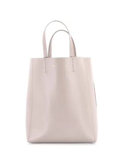 Pre-owned Celine Vertical Cabas Grained Calfskin Small Tote Bag In Gray