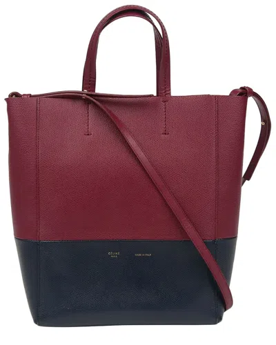 Celine Vertical Cabas Small Tote Shoulder Bag (authentic Pre-loved) In Burgundy
