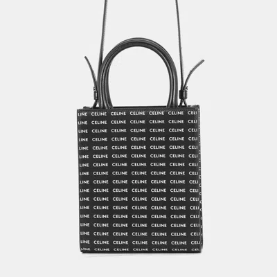 Pre-owned Celine Vertical Cover 2way Shoulder Bag Black/white Leather Size Mini