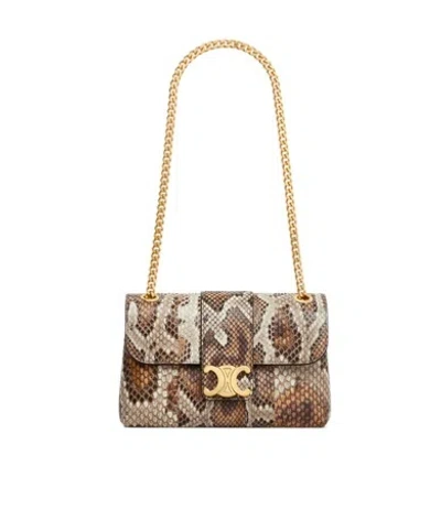 Celine Victoire Clamshell Shoulder Bag In Nude | ModeSens