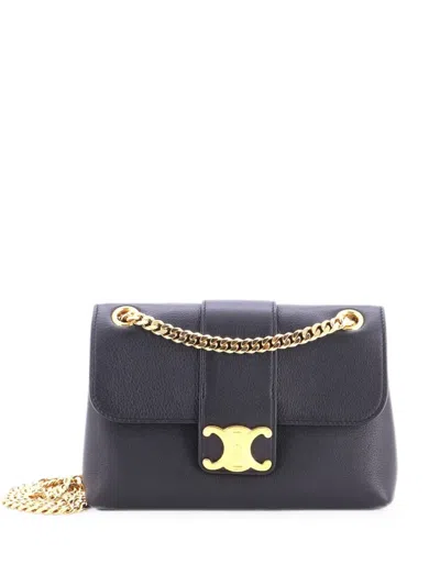 Pre-owned Celine Victoire Flap Leather Teen Shoulder Bag In Black