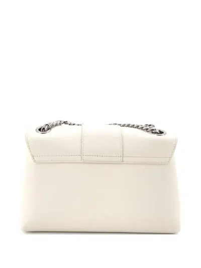 Pre-owned Celine Victoire Flap Leather Teen Shoulder Bag In White