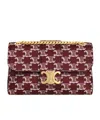 Celine Victoire Two-color Shoulder Bag In Light Wine Red