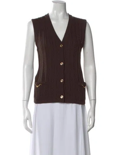 Pre-owned Celine Vintage 1970's Sweater In Brown