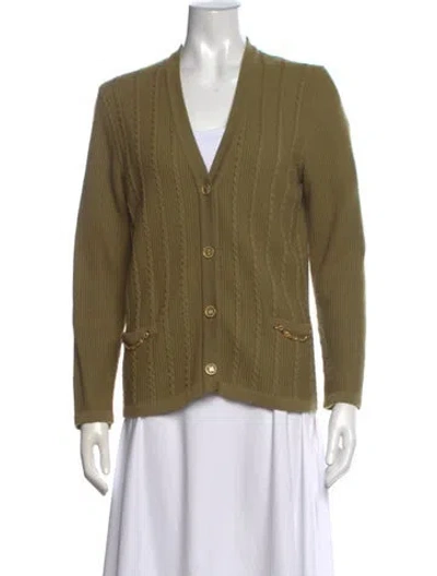 Pre-owned Celine Vintage 1970's Sweater In Green