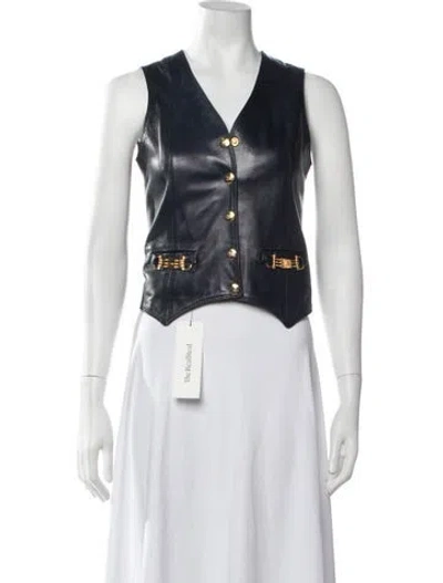 Pre-owned Celine Vintage 1970's Vest In Blue