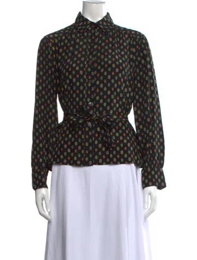 Pre-owned Celine Vintage 1980's Blouse In Black