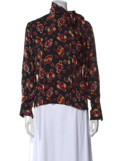 Pre-owned Celine Vintage 1980's Blouse In Black