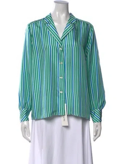 Pre-owned Celine Vintage 1980's Blouse In Green