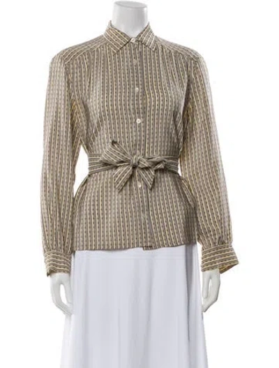 Pre-owned Celine Vintage 1980's Blouse In Neutral