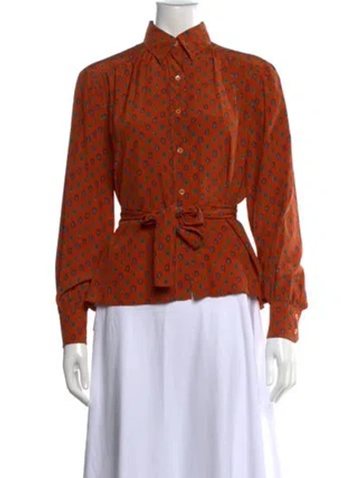Pre-owned Celine Vintage 1980's Blouse In Orange