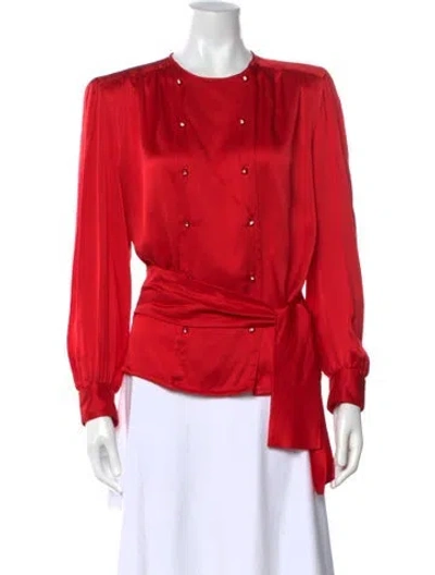 Pre-owned Celine Vintage 1980's Blouse In Red