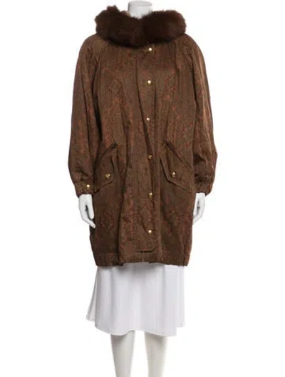 Pre-owned Celine Vintage 1980's Parka In Brown