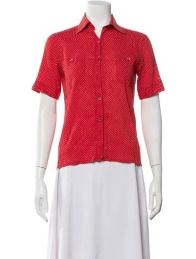 Pre-owned Celine Vintage 1980's Polo In Red