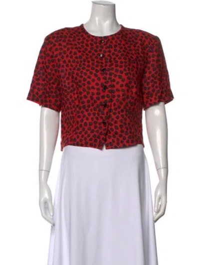 Pre-owned Celine Vintage 1980's Top In Red