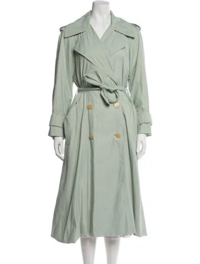 Pre-owned Celine Vintage 1980's Trench Coat In Green