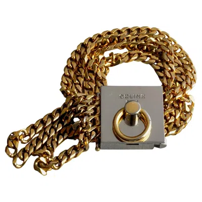Pre-owned Celine Vintage 1989  Paris Multi Chain Two Tone Box Closure Bracelet
