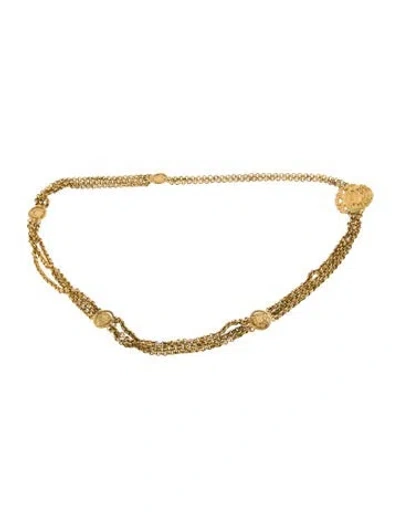 Pre-owned Celine Vintage 1990's Chain-link Belt In Gold