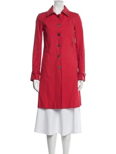 Pre-owned Celine Vintage 1990's Trench Coat In Red
