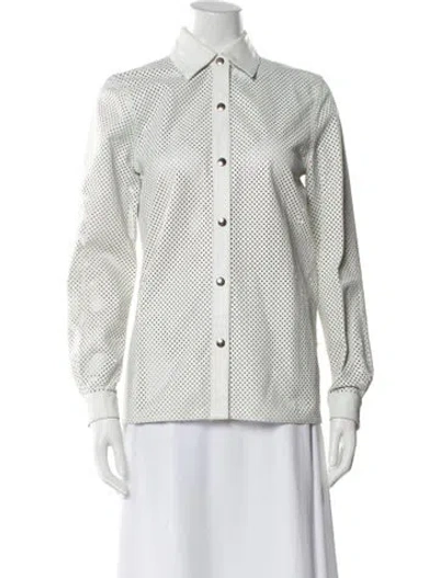 Pre-owned Celine Vintage 2000 Button-up Top In White