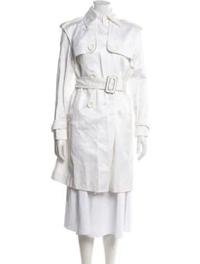 Pre-owned Celine Vintage 2000's Trench Coat In White