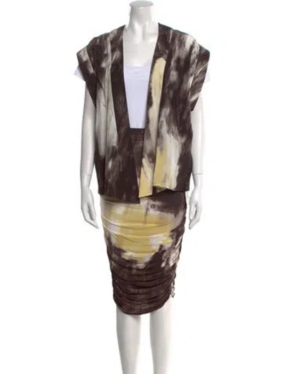 Pre-owned Celine Vintage 2001 Skirt Suit In Gray