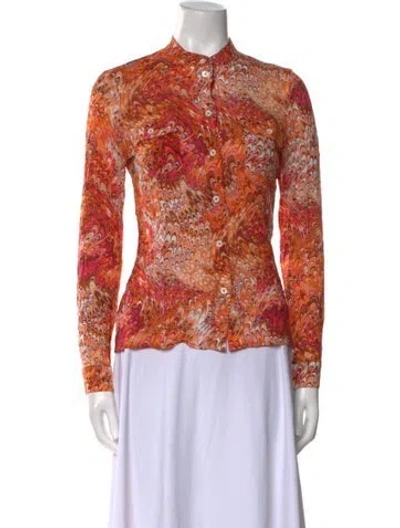 Pre-owned Celine Vintage 2003 Button-up Top In Orange