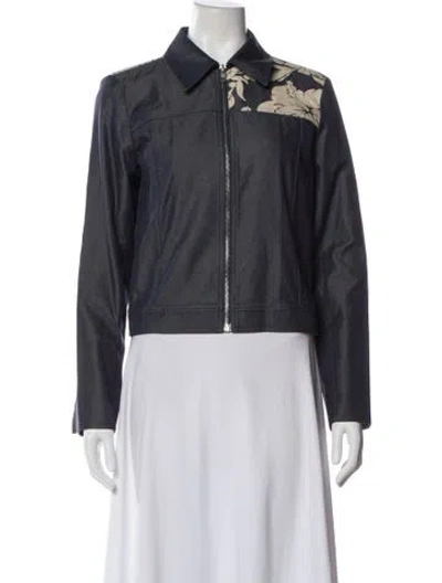 Pre-owned Celine Vintage 2004 Biker Jacket In Blue