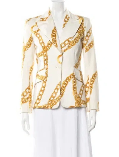 Pre-owned Celine Vintage 2004 Blazer In Gold/white