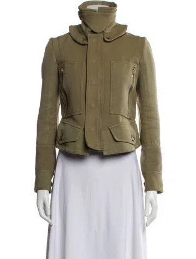 Pre-owned Celine Vintage 2010 Biker Jacket In Green