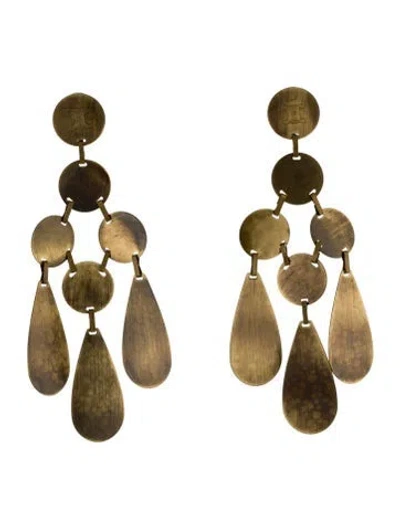 Pre-owned Celine Vintage Blazon Chaine Logo Chandelier Earrings In Multi