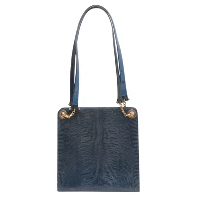 Pre-owned Celine Vintage Blue  Lizard Skin Handbag